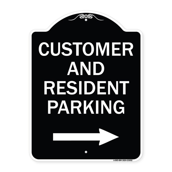 Signmission Reserved Parking Customer and Visitor Parking Heavy-Gauge Aluminum Sign, 24" x 18", BW-1824-23052 A-DES-BW-1824-23052 - main